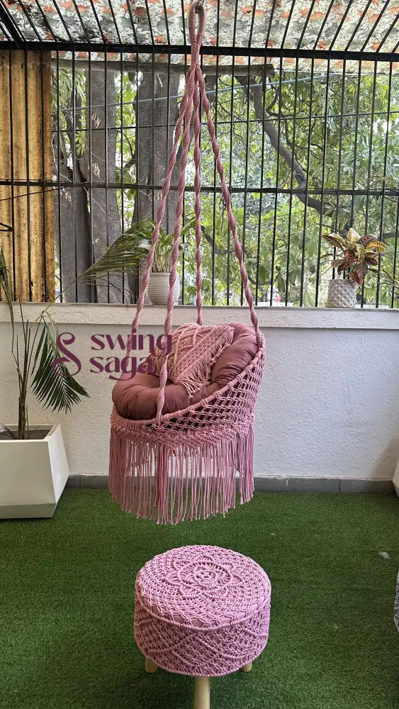 Baby Rose Chair Swing And Ottoman Set