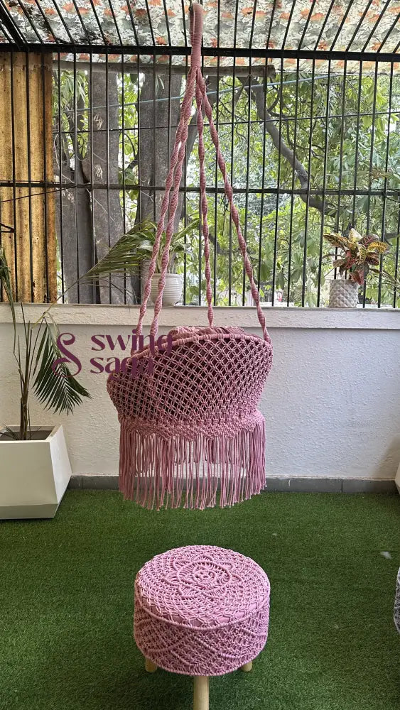 Baby Rose Chair Swing And Ottoman Set