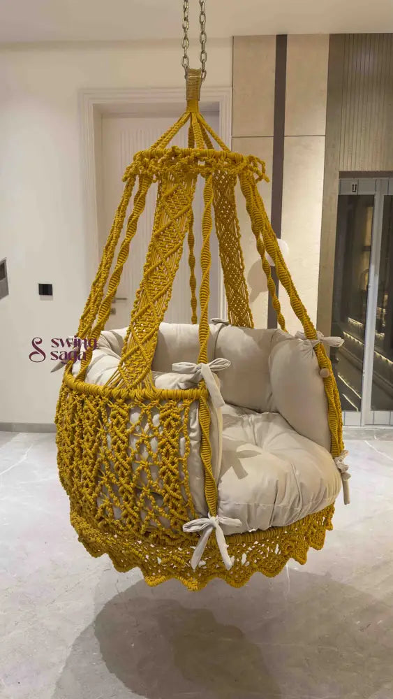 Bambi Hanging Swing with backrest 35 Inches / Yellow