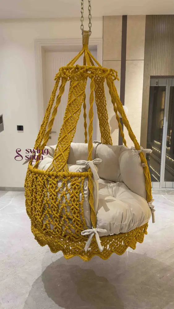 Yellow single seater hanging chair - Swing Saga