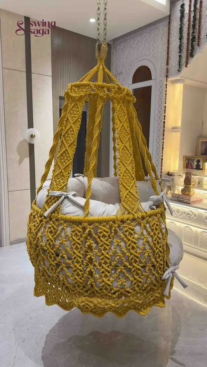 Yellow single seater hanging chair - Swing Saga