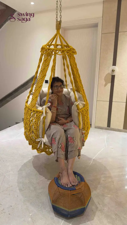 Yellow single seater hanging chair - Swing Saga