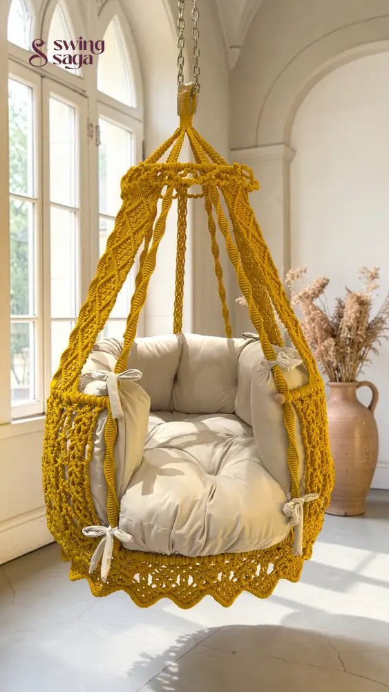 Yellow single seater hanging chair - Swing Saga