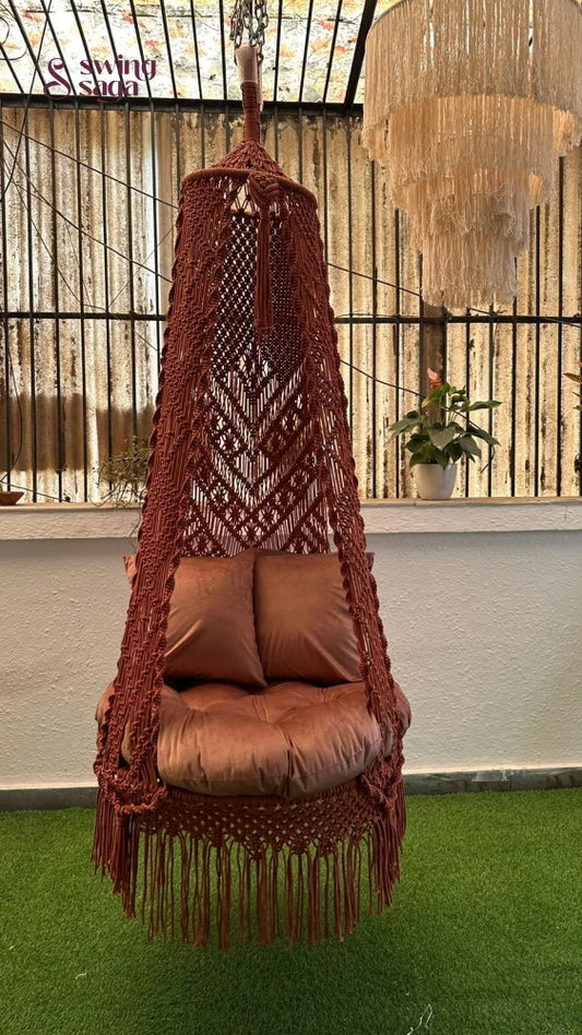 Beige single seater hanging chair - Swing Saga 