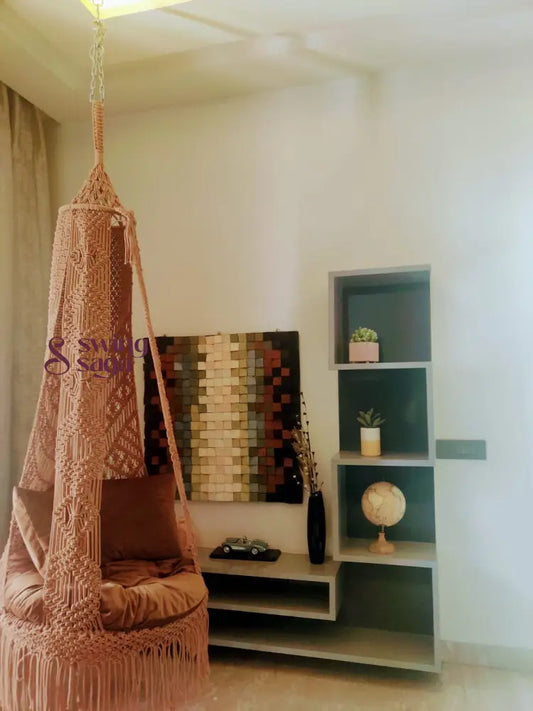 Beige single seater hanging chair - Swing Saga 