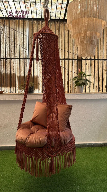 Beige single seater hanging chair - Swing Saga 