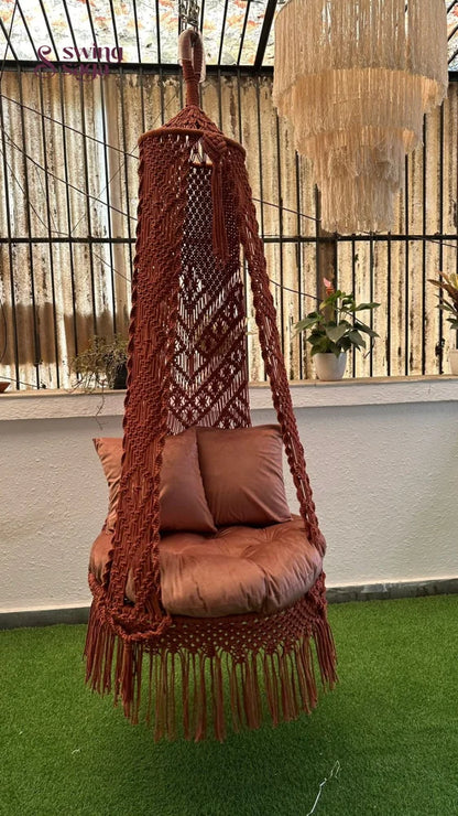 Beige single seater hanging chair - Swing Saga 