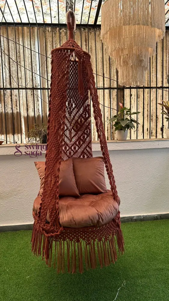 Beige single seater hanging chair - Swing Saga 