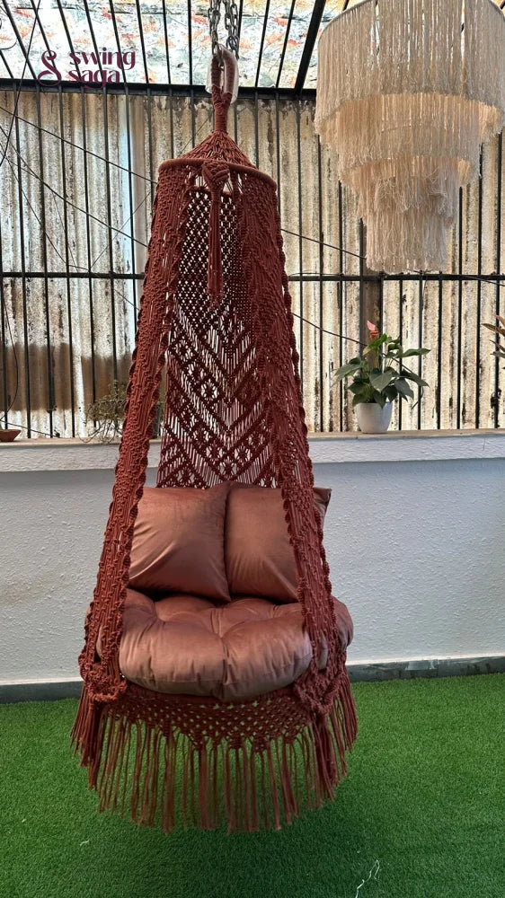 Beige single seater hanging chair - Swing Saga 