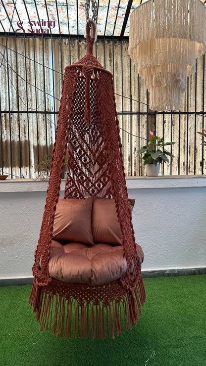 Beige single seater hanging chair - Swing Saga 
