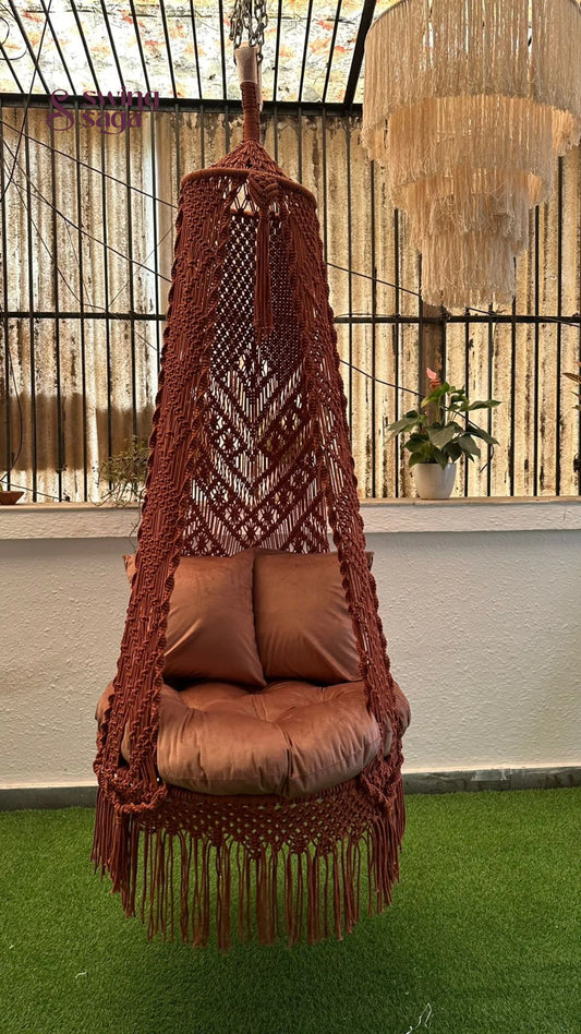 Beige single seater hanging chair - Swing Saga 