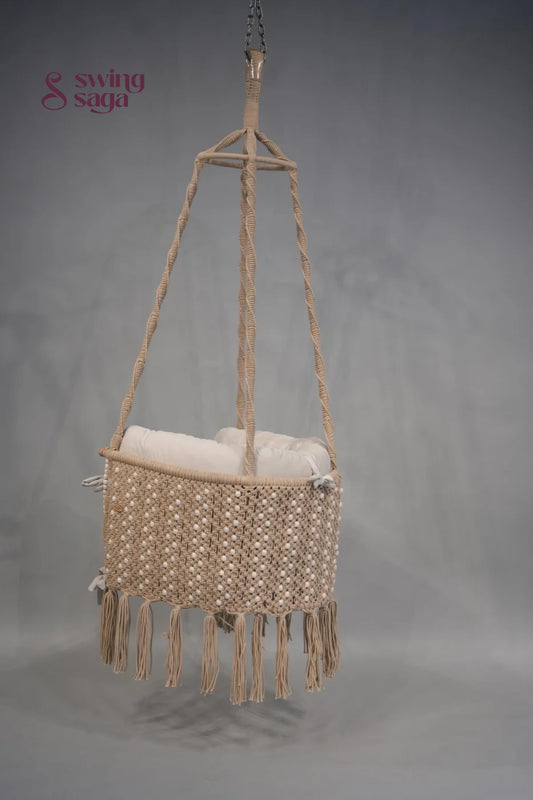 Beige Coral Hug by Swing Saga - 25*25 inches / White