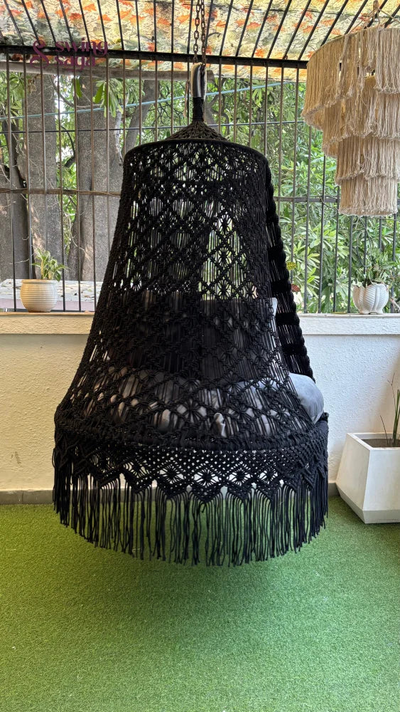 Black Double seater hanging chair - Swing Saga