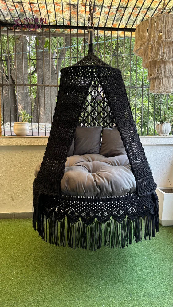 Black Double seater hanging chair - Swing Saga