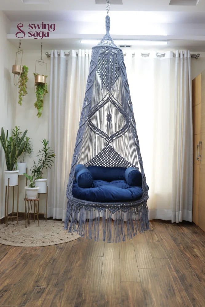 English Blue single seater hanging chair - Swing Saga
