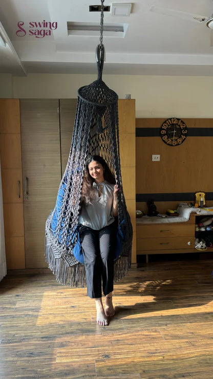 English Blue single seater hanging chair - Swing Saga