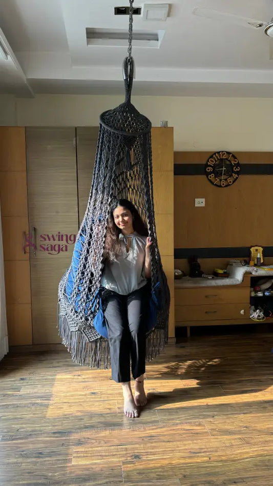 English Blue single seater hanging chair - Swing Saga