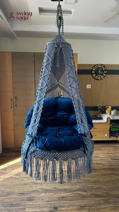English Blue single seater hanging chair - Swing Saga