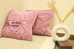 Blush Macrame Cushion