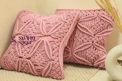 Blush Macrame Cushion