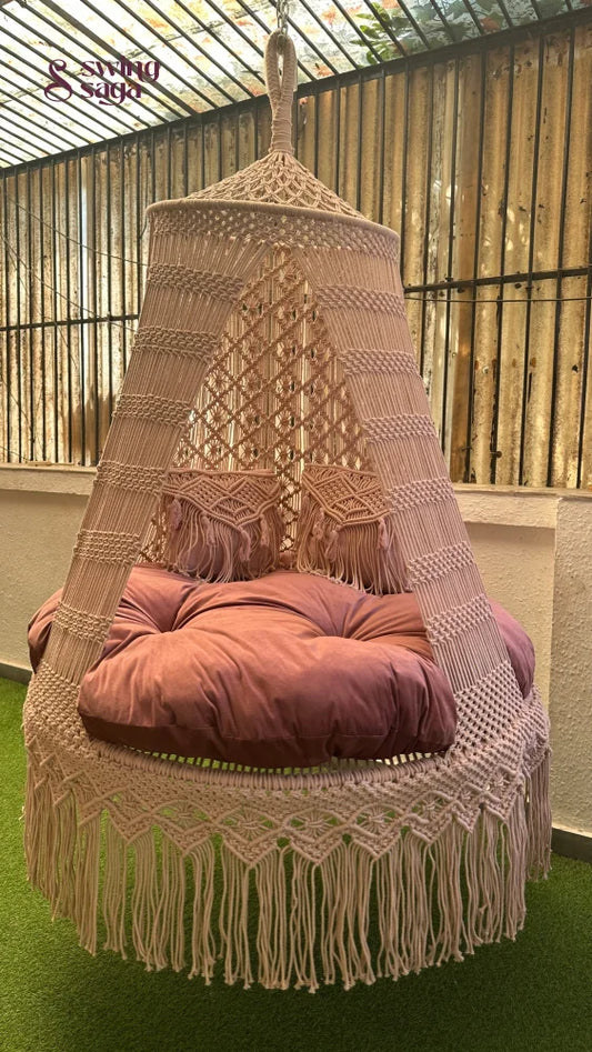 Lush Lux Pink Double seater hanging chair - Swing Saga