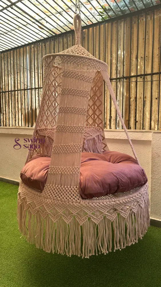 Lush Lux Pink Double seater hanging chair - Swing Saga