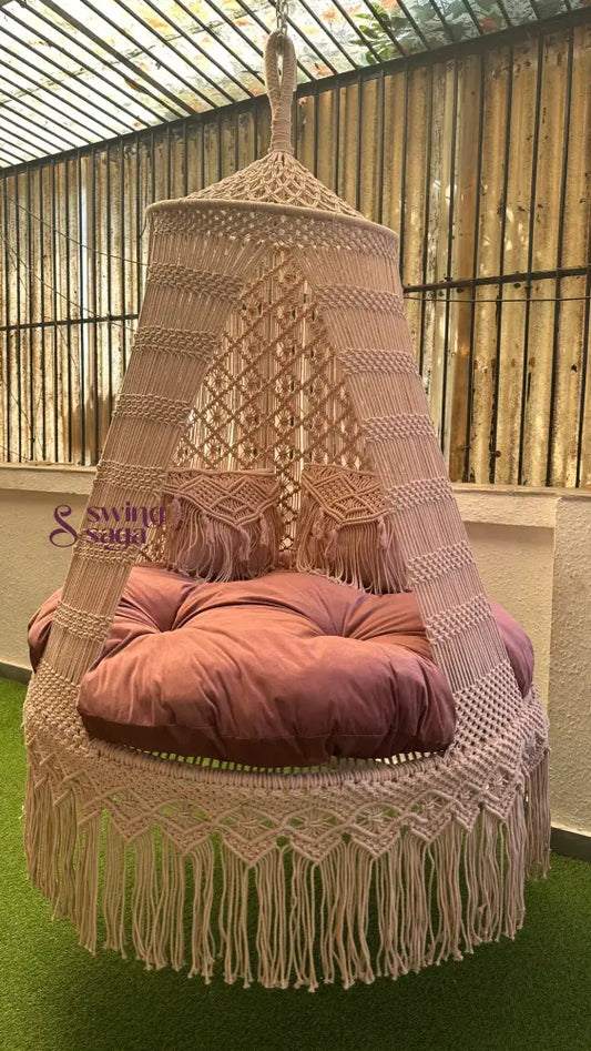 Lush Lux Pink Double seater hanging chair - Swing Saga