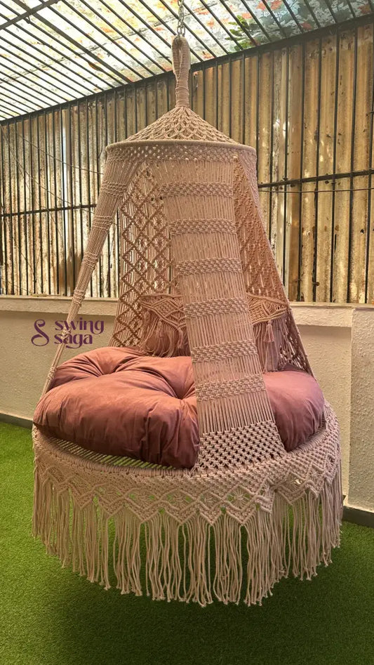Lush Lux Pink Double seater hanging chair - Swing Saga