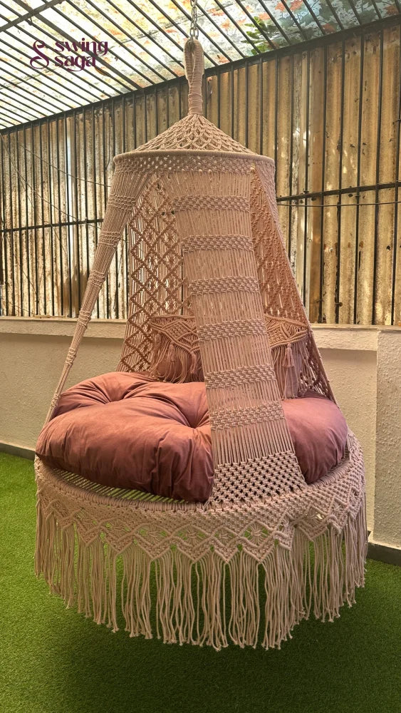 Lush Lux Pink Double seater hanging chair - Swing Saga