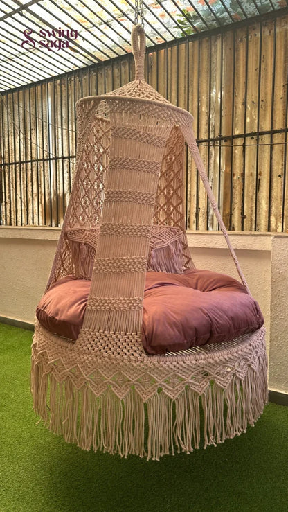 Lush Lux Pink Double seater hanging chair - Swing Saga