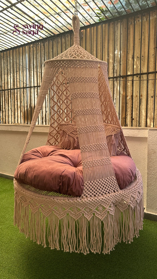 Lush Lux Pink Double seater hanging chair - Swing Saga