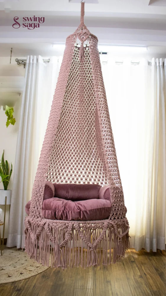 Lush Lux Pink single seater hanging chair - Swing Saga