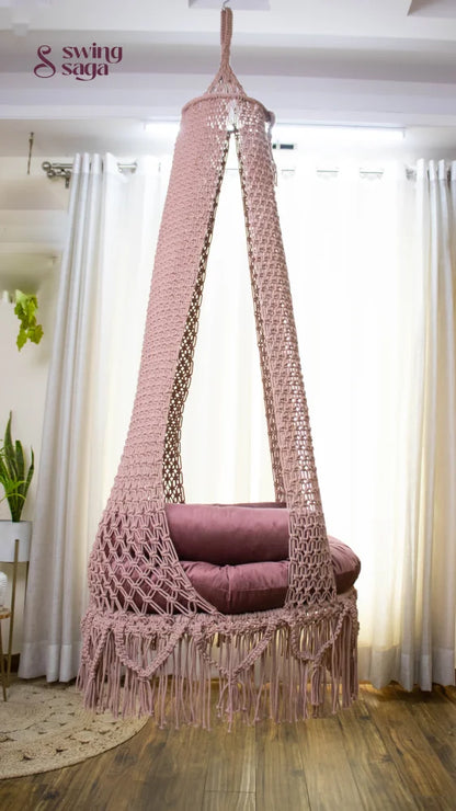 Lush Lux Pink single seater hanging chair - Swing Saga