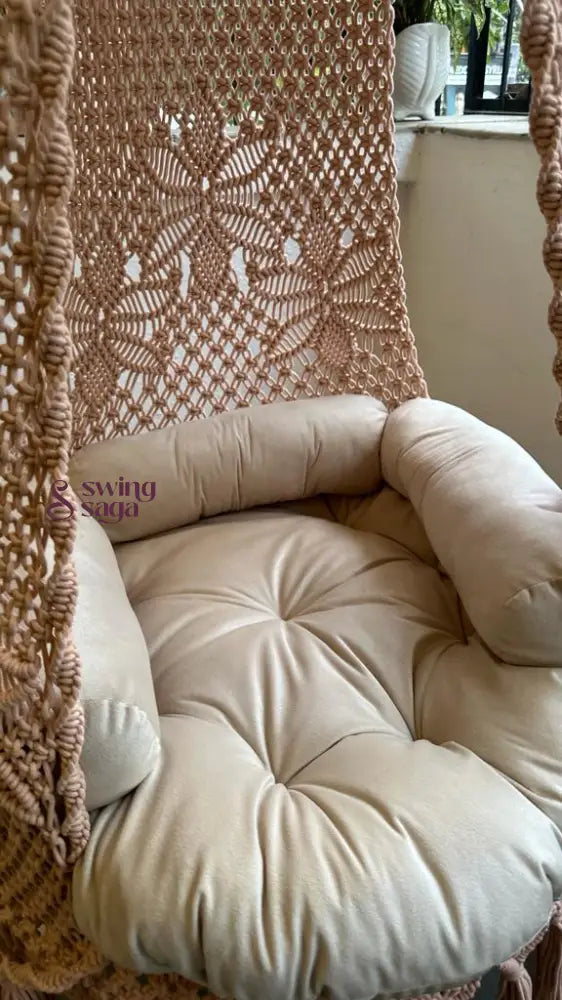 Light Peach single seater hanging chair - Swing Saga