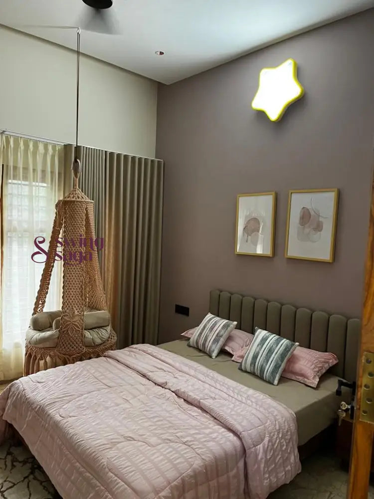 Light Peach single seater hanging chair - Swing Saga