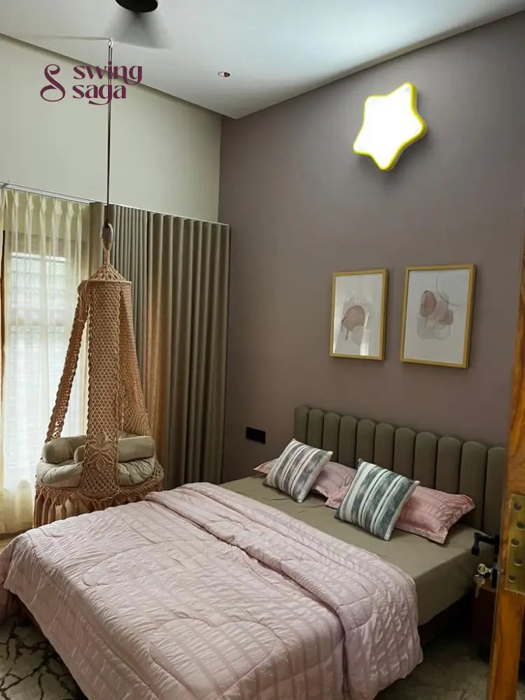 Light Peach single seater hanging chair - Swing Saga
