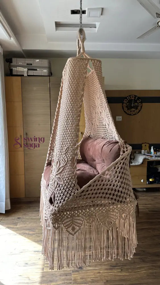 Toffee Peach Double seater hanging chair - Swing Saga