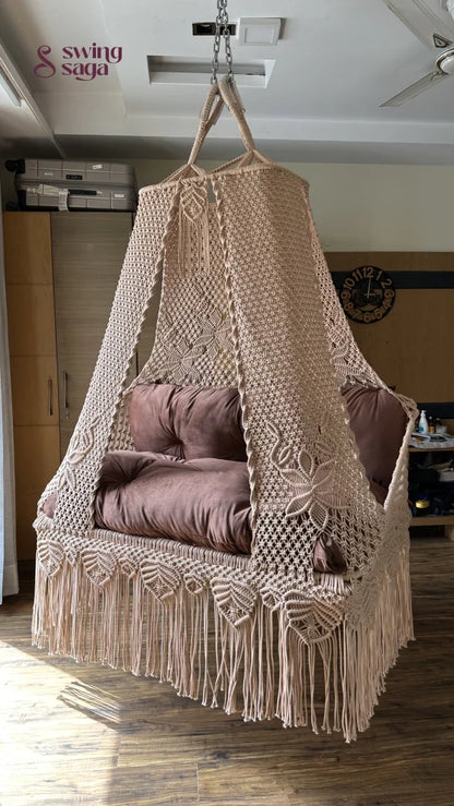 Toffee Peach Double seater hanging chair - Swing Saga