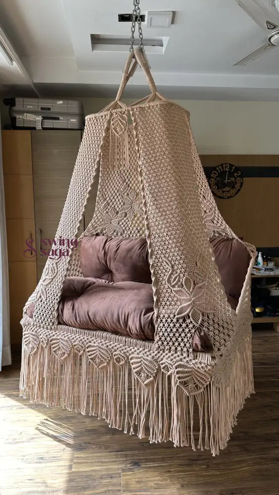 Toffee Peach Double seater hanging chair - Swing Saga
