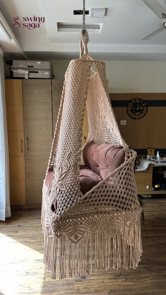 Toffee Peach Double seater hanging chair - Swing Saga