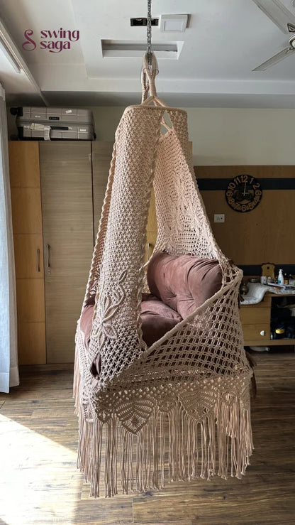 Toffee Peach Double seater hanging chair - Swing Saga
