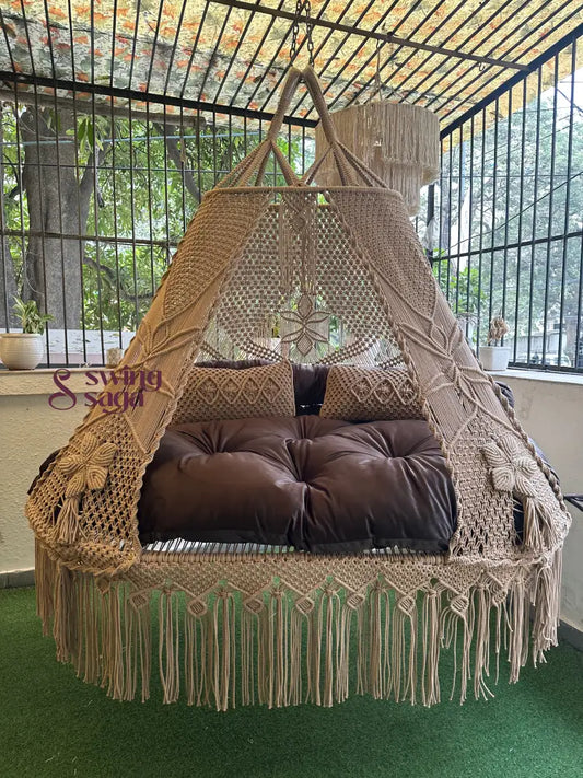 Toffee Peach   Macrame Bed Swing - Swing Saga
