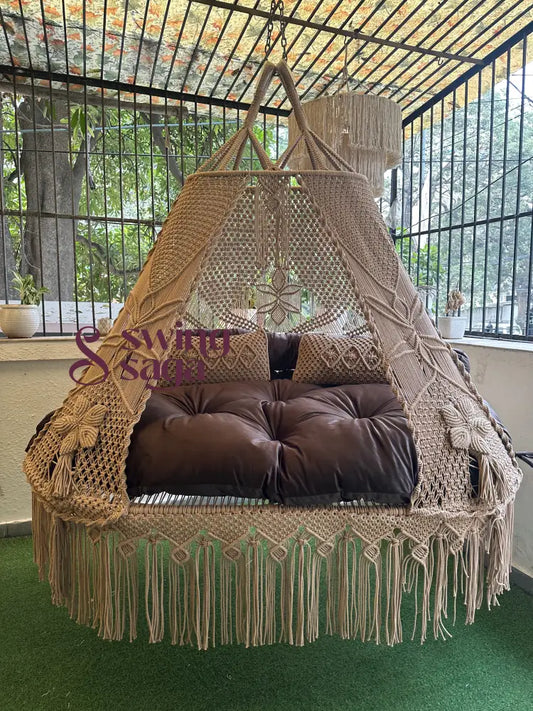 Caramel Boomerang Sofa Bed Swing