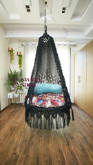 Charcoal Jade Swing Single Seater 40 Inches / Black Print