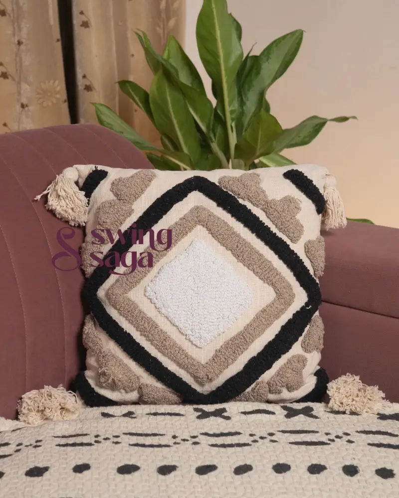 Charcoal Maze – Sofa Cushion Set of 1 16 by16