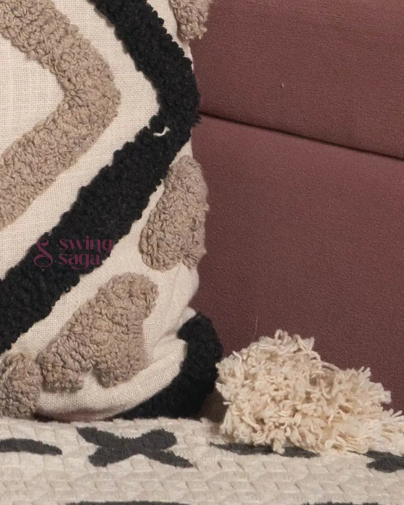 Close up of sofa cushion in square shaped.