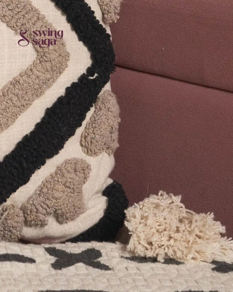 Close up of sofa cushion in square shaped.