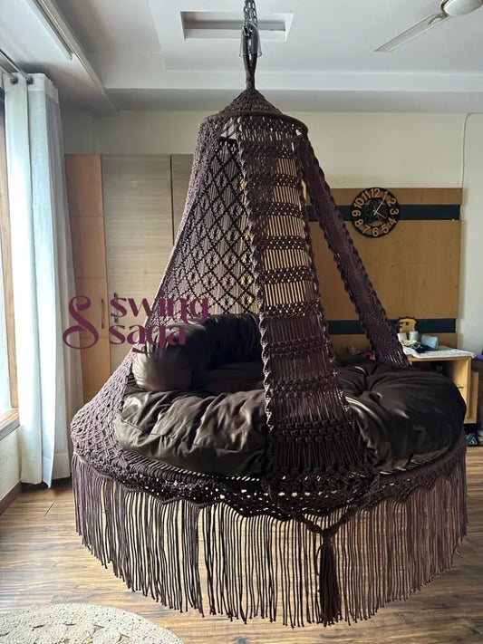 Mocha Brown  Macrame Bed Swing - Swing Saga