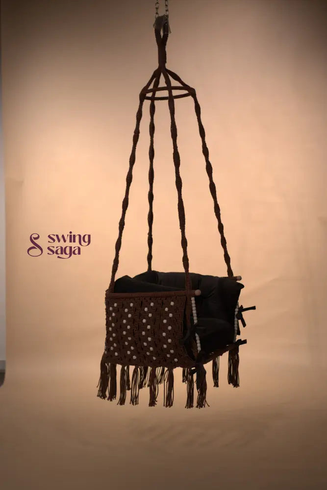 Brown single seater hanging chair - Swing Saga