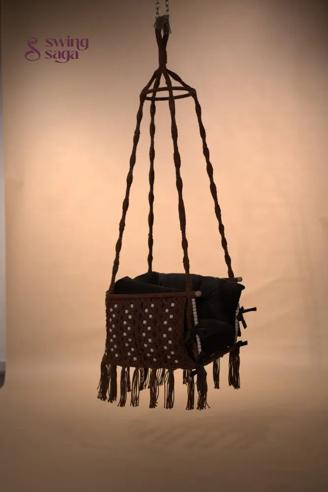 Brown single seater hanging chair - Swing Saga